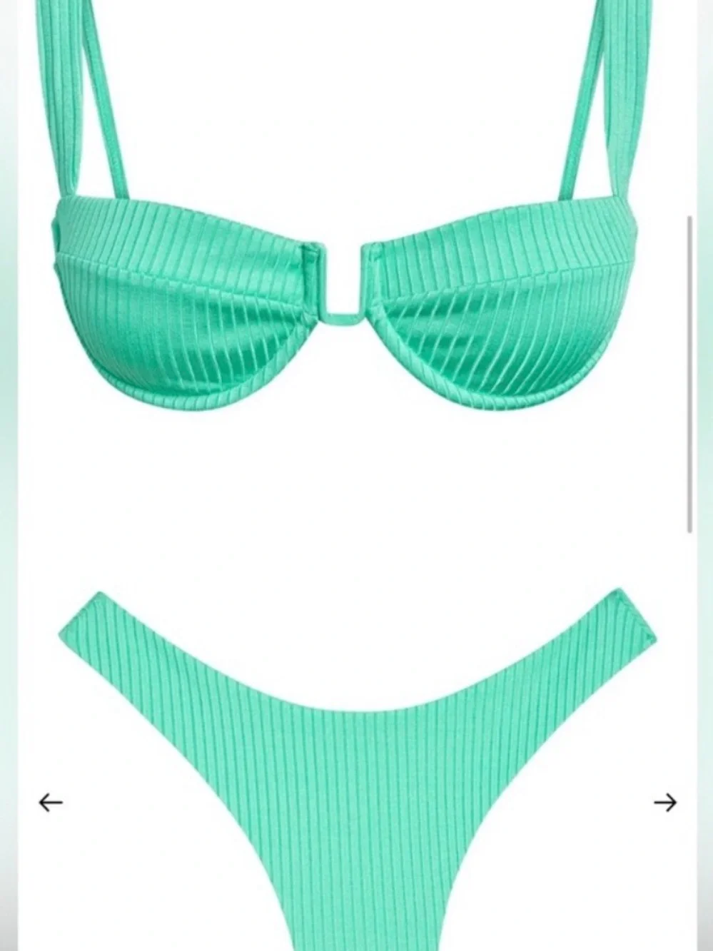 Monday Swimwear Turquoise Ribbed Underwire Bikini
